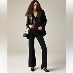 J Crew Pants XXL Slim Flare Knit Sweater Pull On Wide Leg Black Office
